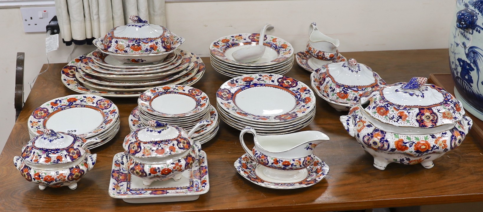 A Booths Imari-pattern dinner service